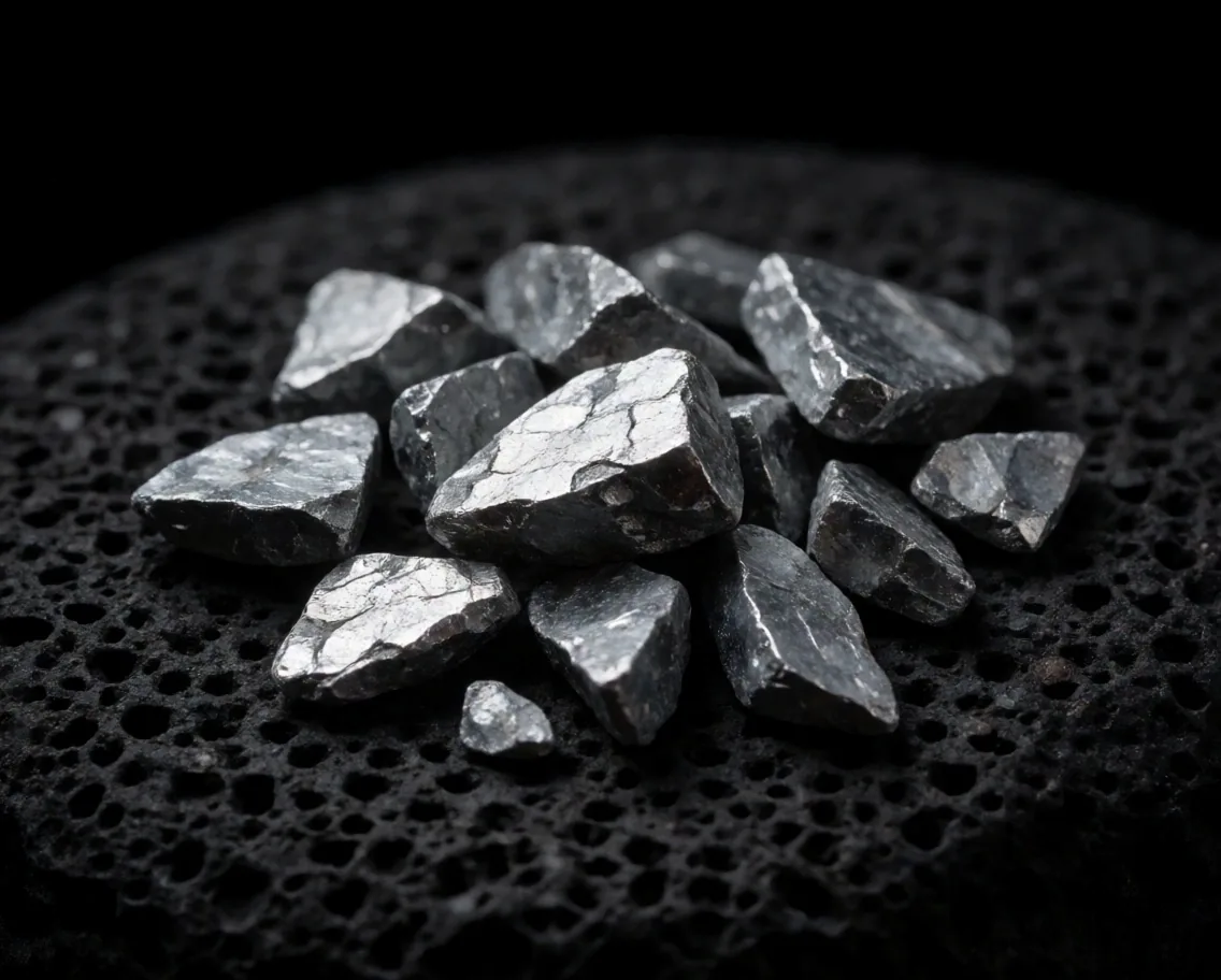 Zinc mineral specimens on a dark surface